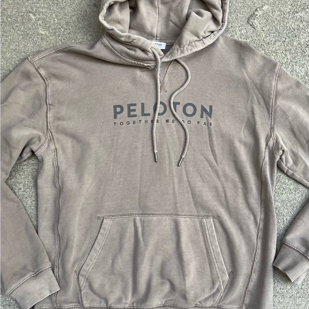 Peloton Tan Sweatshirt Hoodie Minimalist Design